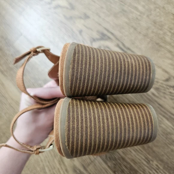 a.n.a Madelyn open toe slingback bootie sandals chunky block heel brown 7 - Picture 8 of 10